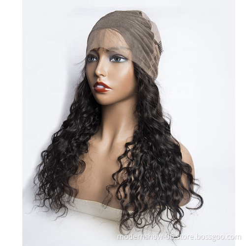 Wholesale price  cuticle aglined 100%  Human Hair water wave  360 Lace Frontal Wig